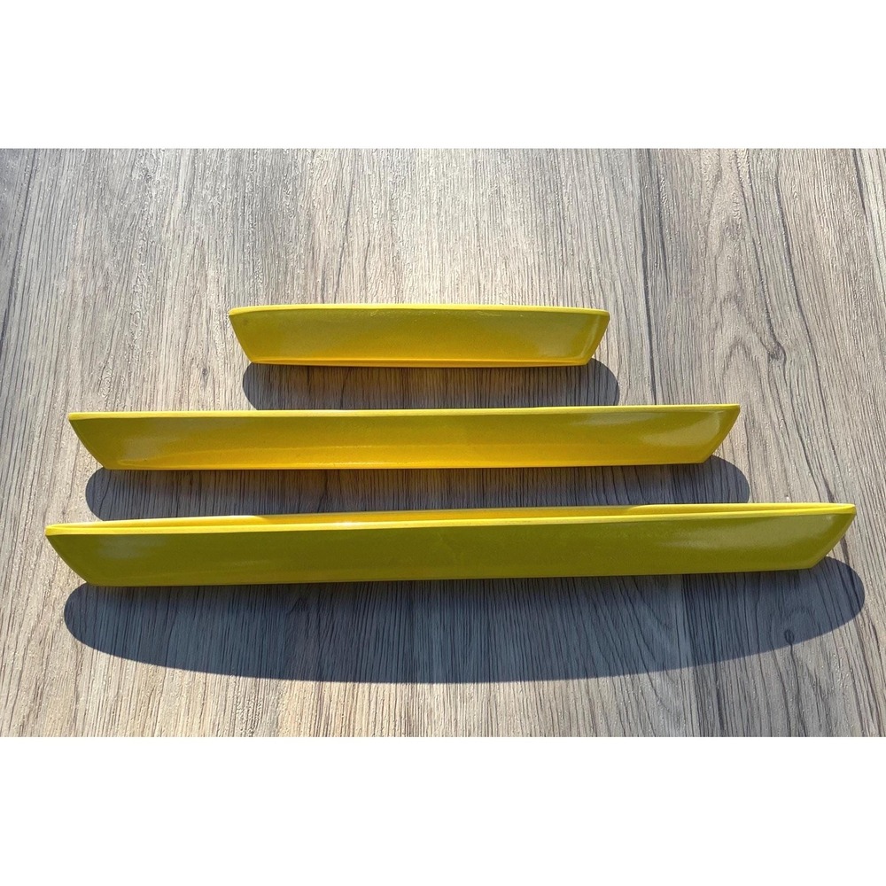 MCM Olive Boat Tray Melamine Melmac Yellow Set of 3 - Picture 12 of 15